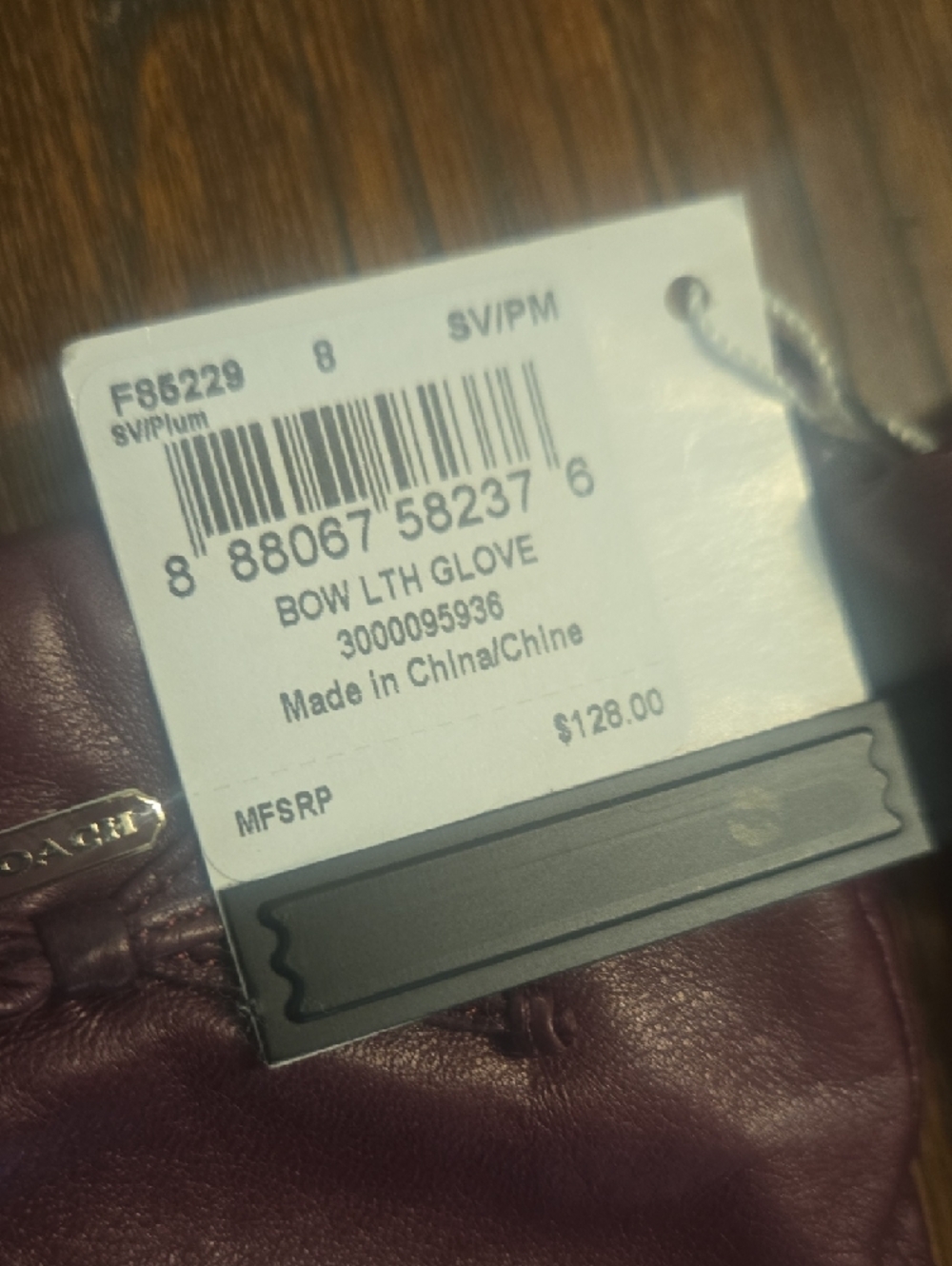 Coach Men's Leather Gloves in Deep Burgundy - Picture 2 of 11
